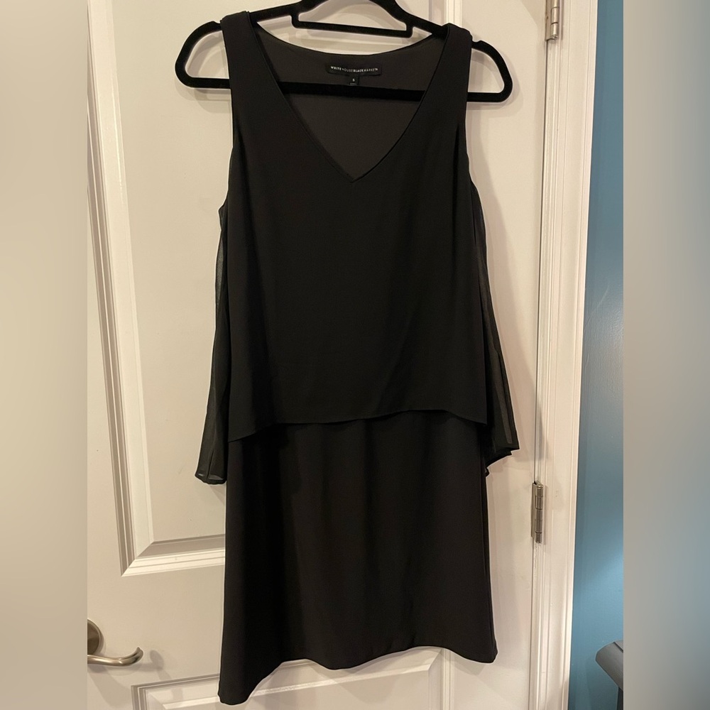 ☺️ White House Black Market Black Layered Midi Dress